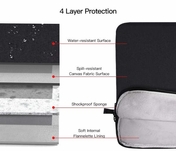 Laptop Sleeve 13.3 tommer canvas Svart Sort