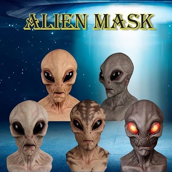 Halloween alien rolig mask, ångskalle Halloween mask, ond demon rollspel skräck maskerad skalle mask