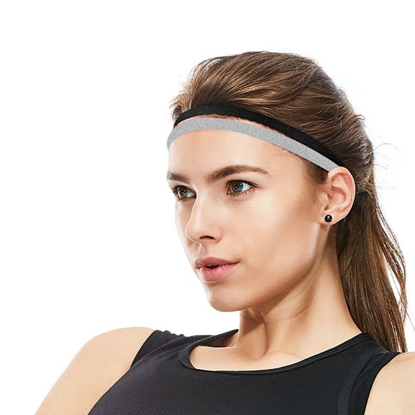 4x Elastiska Sporthårband - Svart / Vit / Grå Multicolor multifärg