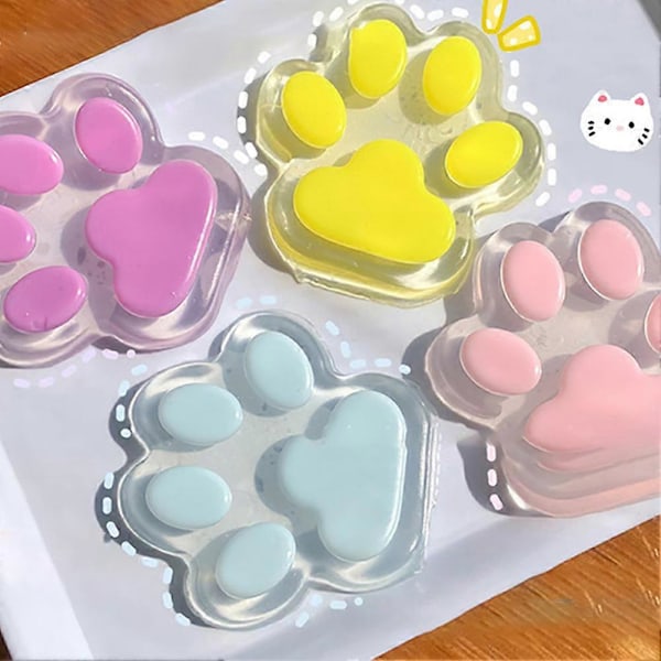 5-tommer Stor Kattepote Squishie, Kawaii FuFu Squishies, Klæbrig Jelly Kattepote Squeeze, Stressaflastende Squeeze-legetøj til Børn & Voksne Pink