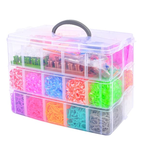 Superstort Loom Bands Kit - 28.000 stk og masser af tilbehør. Multicolor multifärg