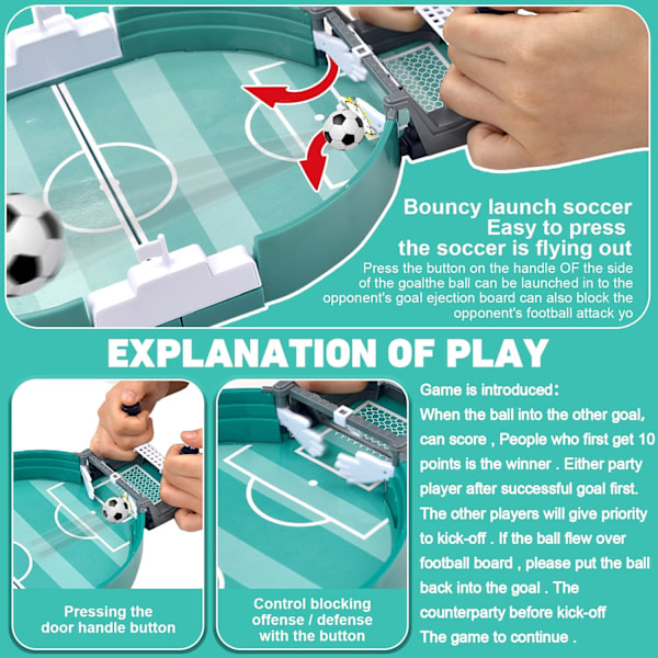 Mini Bordfotboll, Interaktiv Bordfotbollsspel med 6 Bollar, Bärbara Tävlingsspel för Hemmet.