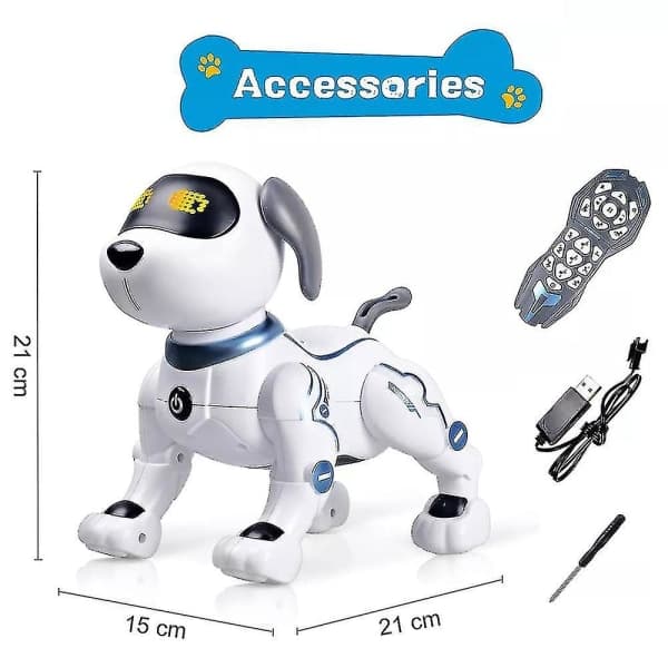 Fjernstyret Robot Hund Legetøj Rc Stunt Hund Robot Legetøj til Børn Interaktiv og Smart Dansende Robot Elektronisk Kæledyrslegetøj