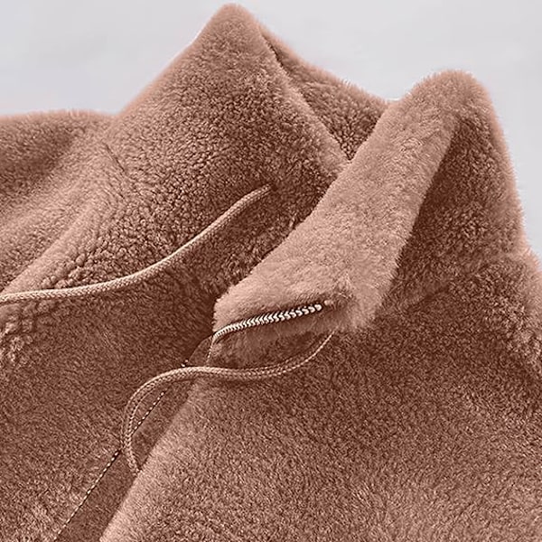 Teddy Fleece Jacka Kvinna Hel Dragkedja Plus Size Sherpa Fleece Koftor Dubbel Fleece Dragkedja Jacka Långärmad Cardigan Jacka Lätt Varm m