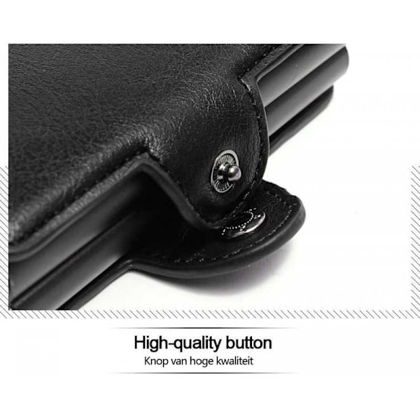 POP UP Plånbok med RFID-NFC Block Korthållare - 12 Kort Black Svart