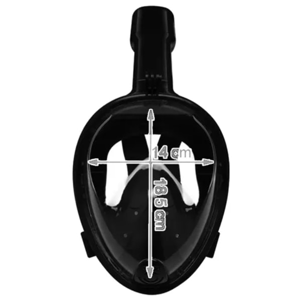 Snorkelmaske Heltdækkende - Snorkling - L/XL Black Svart