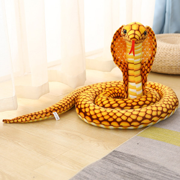 HUOQILIN Cobra Plyschleksak Doll Simuleringsdocka Grön Python Snake Rolig födelsedagspresentkudde Stor falsk orm (Färg: Orange) 240cm