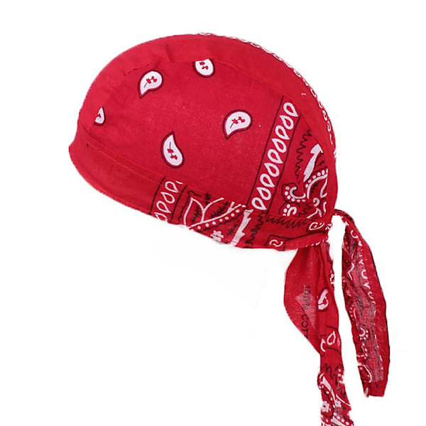 Bomull Herr Dam Pirater Cap Cykel Pannband Hatt Bandana huvudduk Red