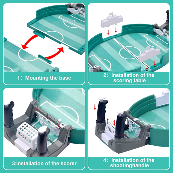 Mini Bordfotboll, Interaktiv Bordfotbollsspel med 6 Bollar, Bärbara Tävlingsspel för Hemmet.