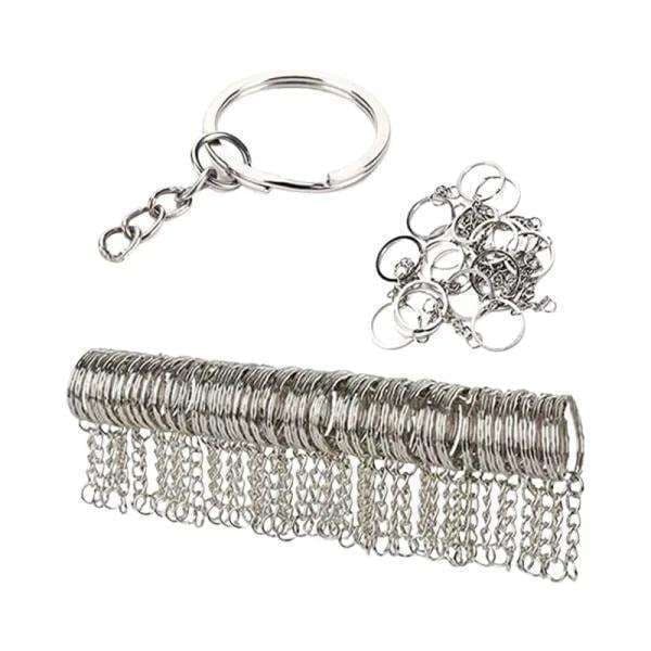 50-Pack - Nyckelringar 25mm - Kort kedja Silver Silver