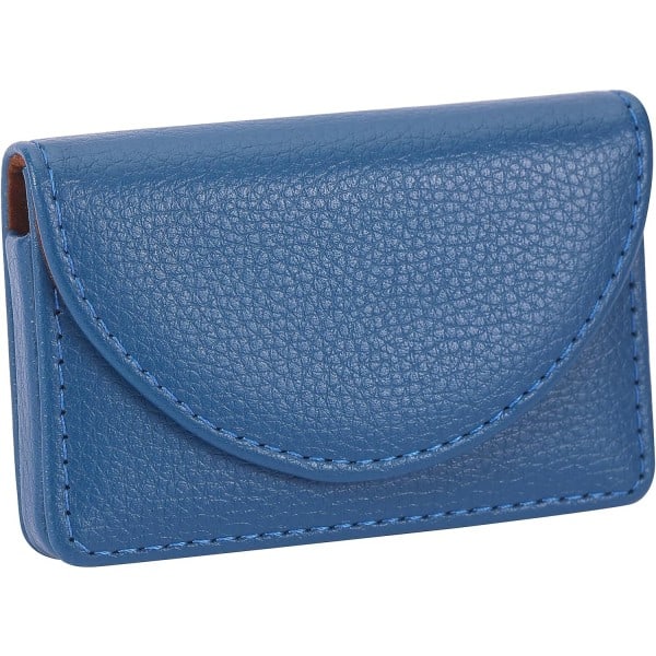 Læder visitkortholder med magnetisk lukning Blue