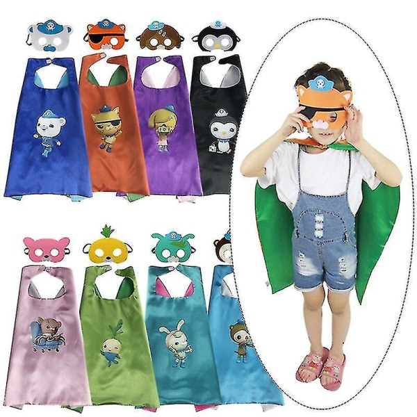 Octonauts Cosplay Mask Leksaker Set Barnacles Kwazii Peso Shellington Dashi Anime Tecknad Halloween Party Barn Pojkar Flickor Present Barnacles
