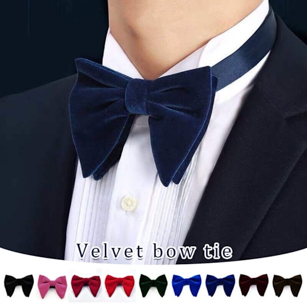 Miesten Oversized rusetti Yksivärinen samettirusetti Häät Juhlat Smokki Säädettävä Red