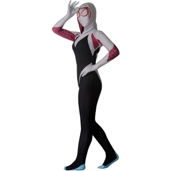 LGYCB Spider-Woman Cosplay Kostym Gwen Bodysuit Bodysuit Superhjälte One Piece Costume Bodysuit 130