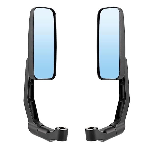 2 stk motorsykkelmodifiserte aluminium bakre sidespeil antirefleks sidespeil (svarte)