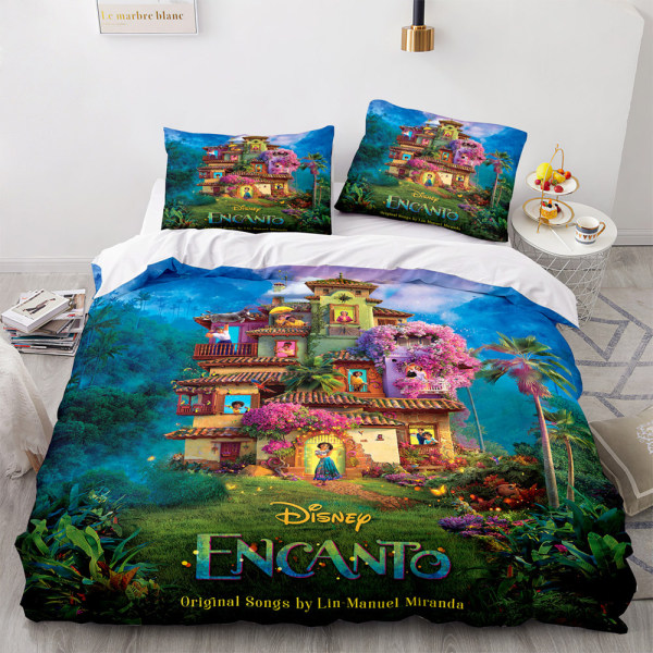 Magic Full House Encanto Printing 3d Quilt Cover Tredelad set för studenter och barn Hemtextilier 14 220*240 Three-piece Set