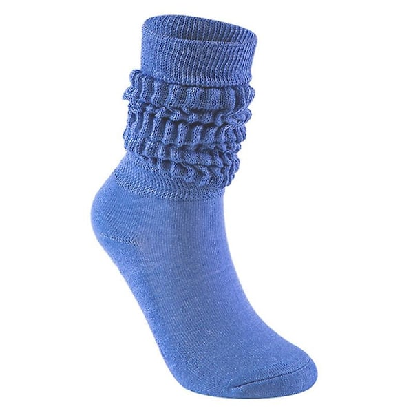 Kvinnor Män Flerfärgade Slouch Bootstrumpor Casual Extra lång Lös staplad Chunky Scrunch Knähöga strumpor Ruchade Bubble Benvärmar Light blue