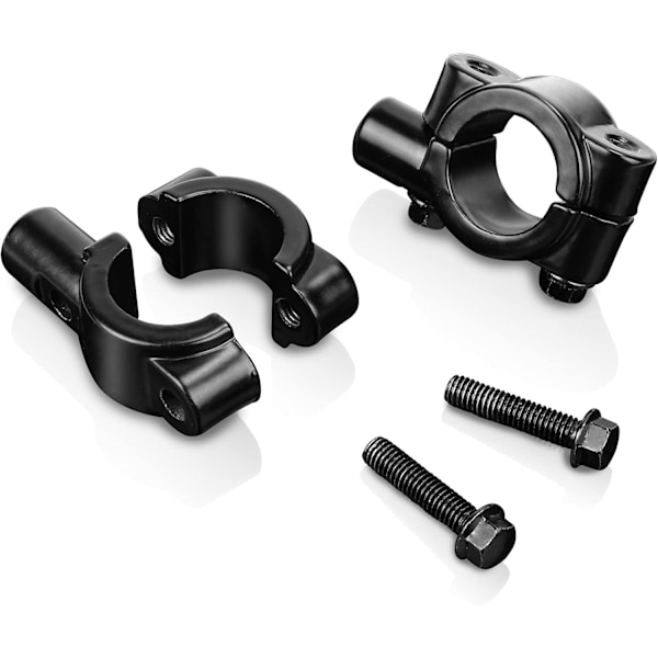 2 stk. motorcykelspejlholdere til 22 mm styrbeslag - til 10 mm sidespejl, aluminium (sort)