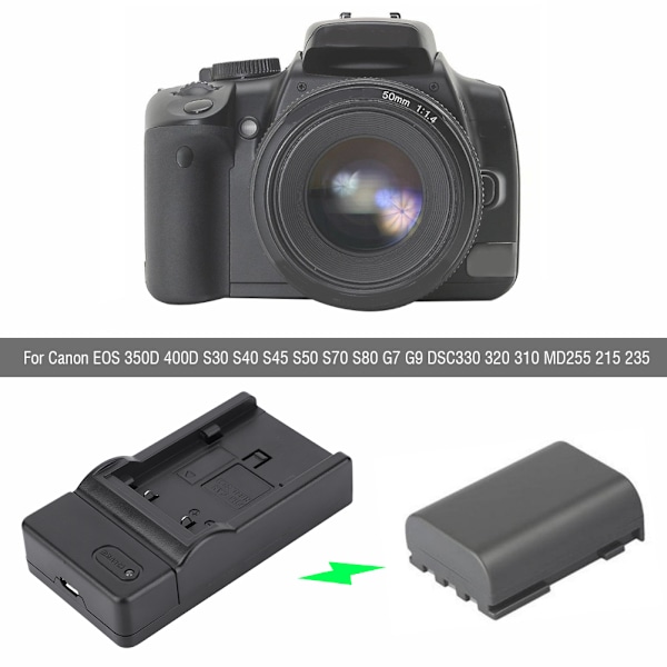 NB-2L Micro USB-strömingångsingel laddningskamera batteriladdare för Canon EOS 350D 400D S30 S40 S45 S50 S70 S80 G7 G9 DSC330 320 310 MD255 215 235