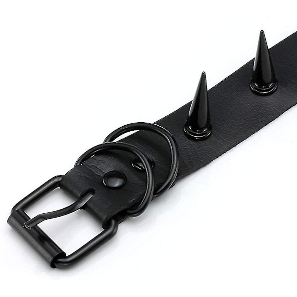 Gothic Punk Halskæde Nittede Krave Choker Black
