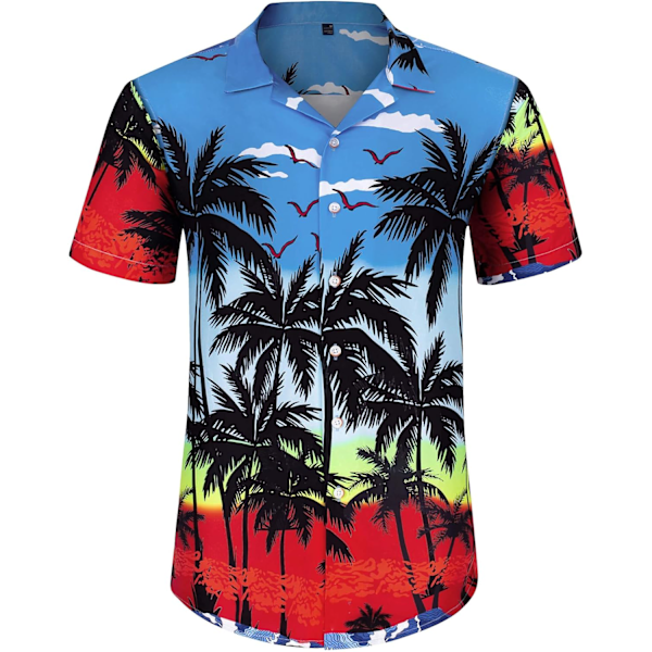 Miesten Havaiji-paita ja shortsit -setti Regular Fit lyhythihainen rento funky ranta flamingo paita setti L L Blue Beach