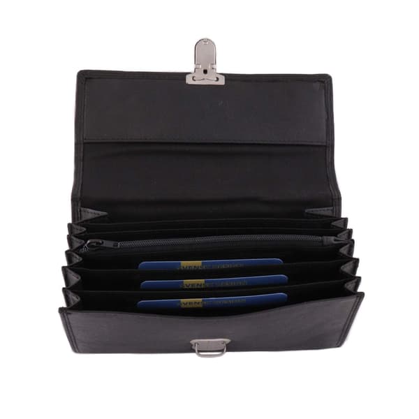 Taksinlompakko vasikannahkaa Musta Black one size