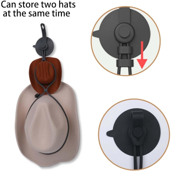 Cowboy Hatthållare, Cowboy Hatthållare för Resor, Cowboy Hat Förvaring med Sugpropp, Bil Cowboy Hatthållare, Makramé Cowboy Hatthållare (59.2*8.7cm)