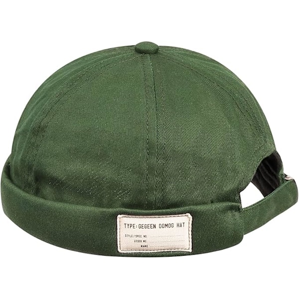 Retro bomulls beanie hatt dam herr justerbar beanie hatt green