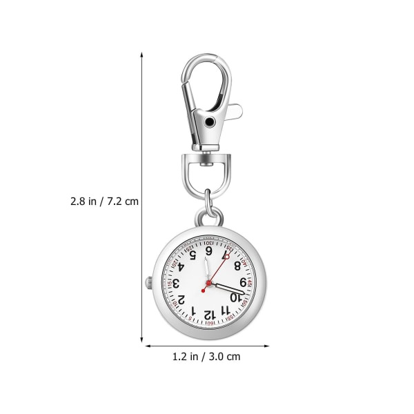 2 st Fickur Nyckelring Klockor Med Spänne Hänge Nyckelring Armbandsur Sjuksköterskeklockor För Kvinnor Män silver