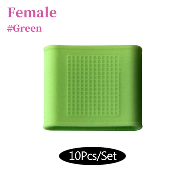 10 st / set Finger silikon för Skydd för fingerstöd kompression, finger för skydd för alla spor Green 0.02