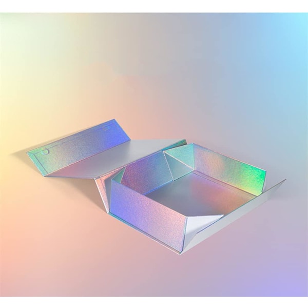 Magnetiska presentaskar med lock (1 st), 33x25x12 cm Stora presentaskar, holografiskt silver Lyx stark