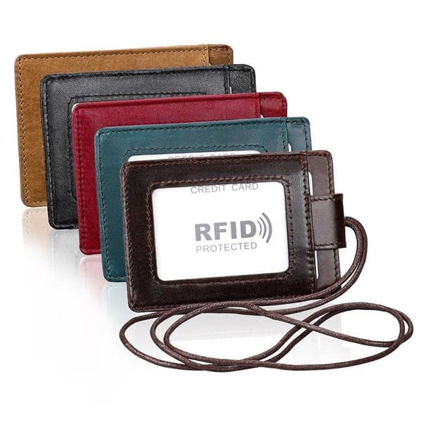 RFID-korttikotelo kaulanauhalla ja ID-merkillä
