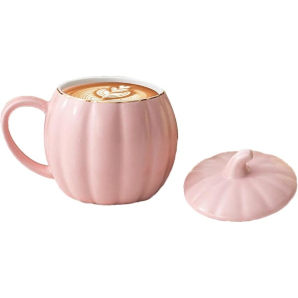 Festivalkaffekoppar, Halloween-dryck, Keramisk Pumpakruka, Söt Pumpakruka, Halloween-kaffekopp, Pumpa-temakopp Pink