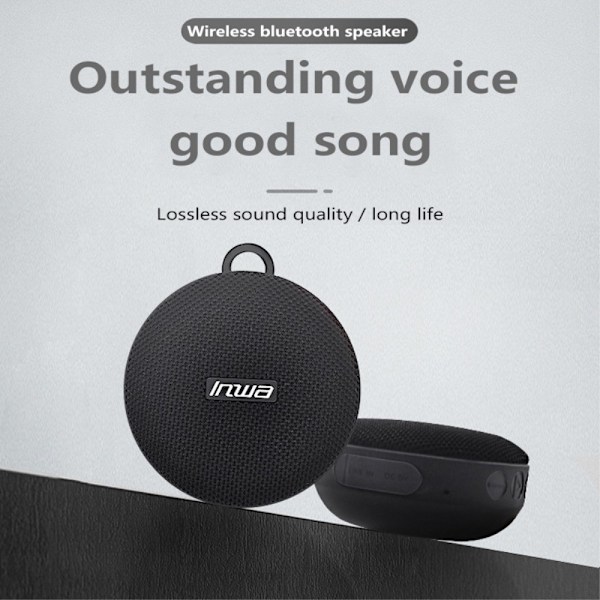 Bluetooth Högtalare Subwoofer IPX7 Vattentät Trådlös Musik Support TF För Cykel Black Svart