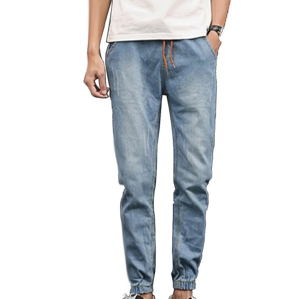 Herr Plus size joggingdragsko Jeans med elastisk midja 3XL