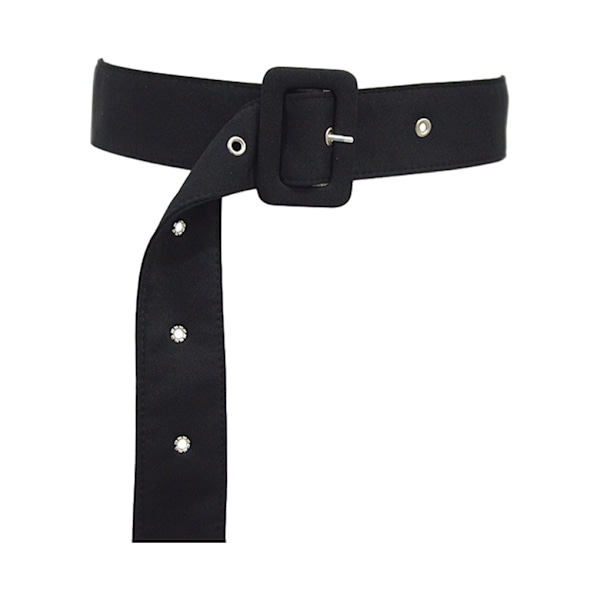 Naisten trenssitakin vyö leveillä sovelluksilla joustava ja säädettävä Black pin buckle