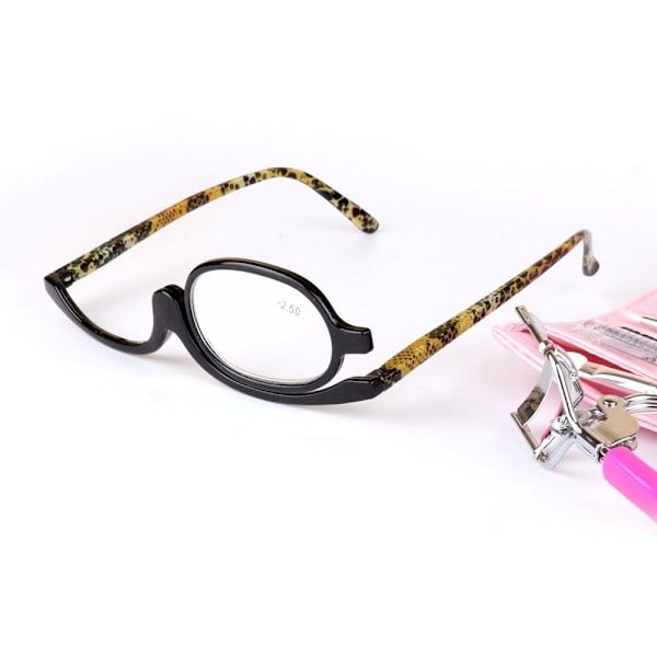 Forstørrelsesglas Makeupbriller Nedfældelige linser Sort ramme +1.5-4 Styrke Strength 3.00