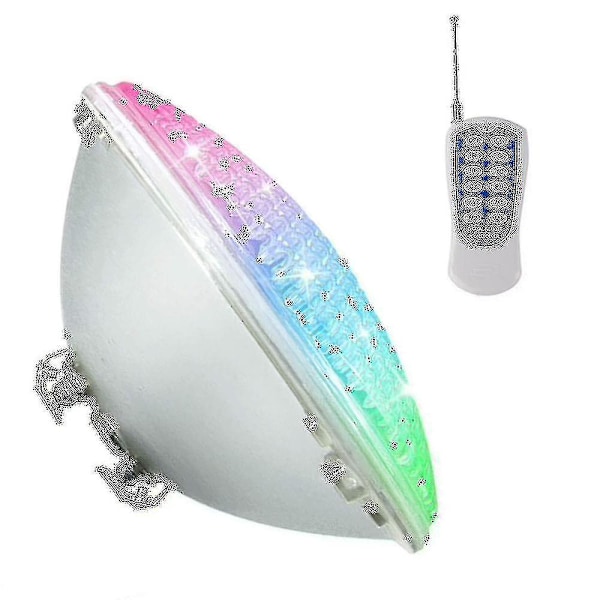 LED-poolbelysning, 18W Par56 RGB-poollampa. Undervattenspotlight med fjärrkontroll, 12V AC/DC IP68 vattentät poollampaRUY