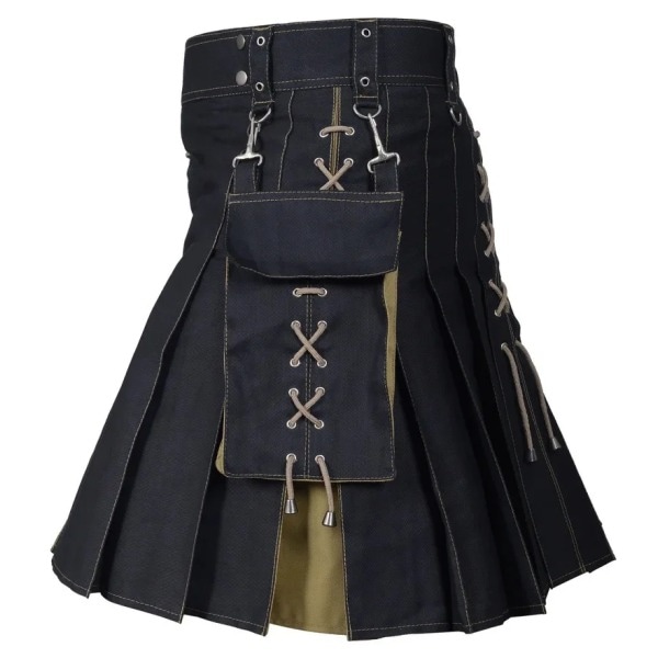 Miesten Kilt Utility Skotlantilainen Perinteinen Highland Kiinteä Pliseerattu Solki Puku Kiltit Cargotaskuilla Punainen 4XL Punainen Red 4XL