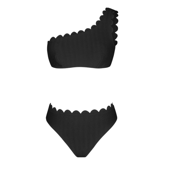 Scalloped One Shoulder Medium Waist Bikini Set Baddräkt För Kvinnor Sexiga Tvådelade Strandkläder 2023 Baddräkt Badkläder DAA12C3B003AA XS