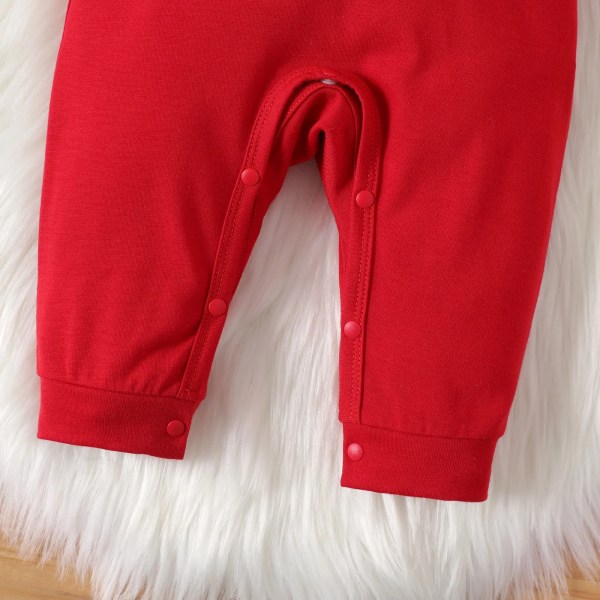 Jul Nyfödd Baby Boy Kläder New Born Overall Romper Ren Grafisk Röd Randig Långärmad jumpsuit i ett stycke Red 3-6Months