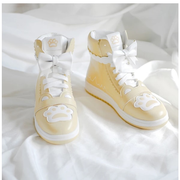 söt student lolita japanska skor vintage runt huvud snörning kvinnor skor söt bowknot utskrift kawaii skor loli cosplay style3 39