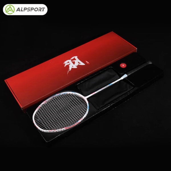 Alp Master Solid Core Mid-Rod Wavy Badminton Carbon Racket 32lbs 3u 84g låg vindmotstånd attack typ superlätt orm 1pcs White