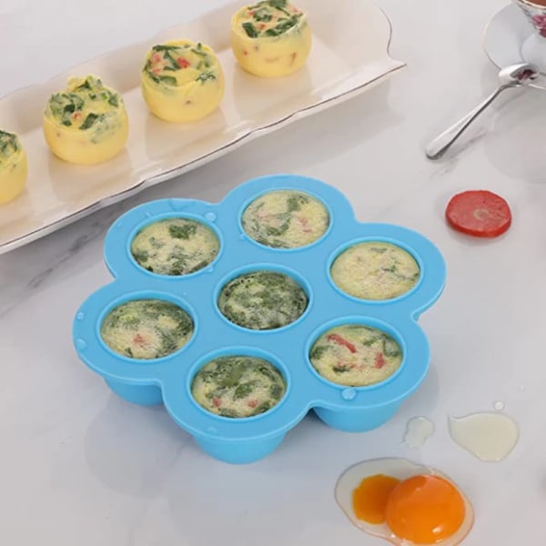 Egg Bites Form för Instant Pot Tryckkokare Tillbehör Återanvändbar Baby Förvaring Äggpocher med lock Maker Ice 2pcs L size