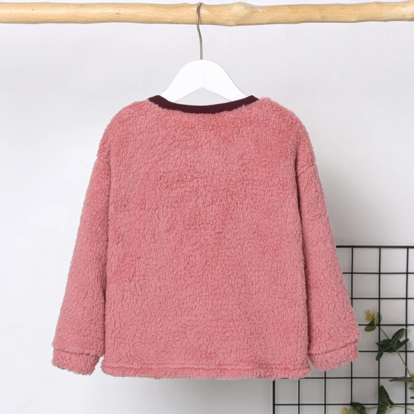 Kid Girl Sweet Colorblock Fleece Pullover Sweatshirt ColorBlock 5-6 Years