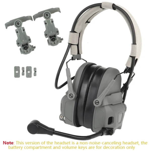 GEN 6 Tactical Headset Icke-plockande brusreducerande headset för hjälmhuvudmonterat 2 i 1 OPS Core ARC och Team Wendy M-LOK HD17A Grey