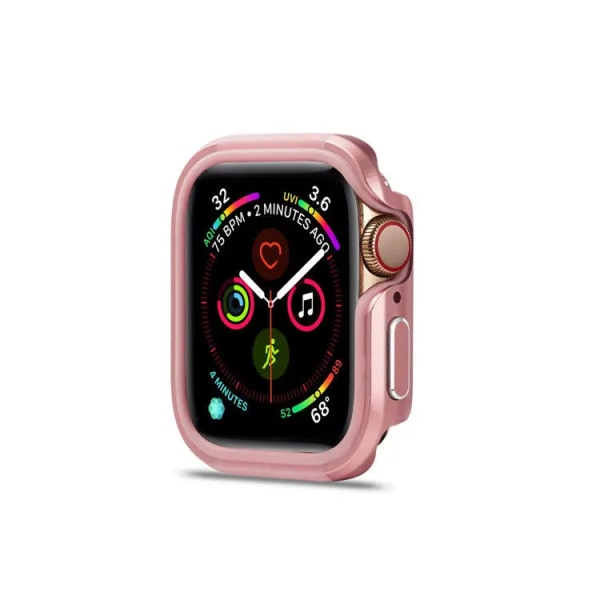 Nytt case i aluminiumlegering för Apple Watch 7 45 mm 41 mm 44 mm 40 mm case för iwatch series 7 6 5 4 SE case i aluminium +TPU case Pink For 40mm