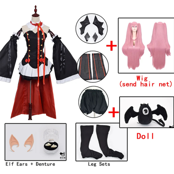 Anime Seraph Of The End Owari no Seraph Krul Tepes Uniform Cosplay Costume wigcosplay anime Halloween Costume Brown S