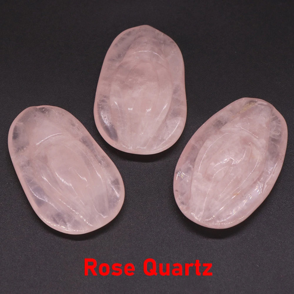 2,0" Source Of Life Staty Naturlig Kristall Kvarts Reiki Healing Vulva Sten Hand snidad Heminredning Massage Gem Tool Lucky Gift Rose Quartz 5pcs