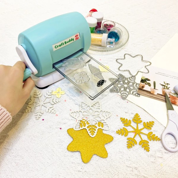 5 färger gör-det-själv-metallskärmaskin för prägling Scrapbooking Cutter Dies-kort Att göra hantverk Papperscutter stansmaskin Pink